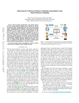 Addressing the Cold-Start Problem in Outfit Recommendation Using Visual
  Preference Modelling
