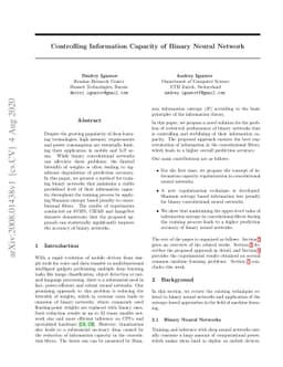 Controlling Information Capacity of Binary Neural Network