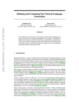 Defining and Evaluating Fair Natural Language Generation