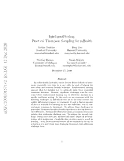 IntelligentPooling: Practical Thompson Sampling for mHealth