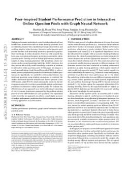 Peer-inspired Student Performance Prediction in Interactive Online
  Question Pools with Graph Neural Network