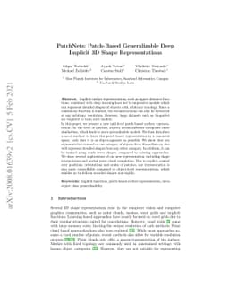 PatchNets: Patch-Based Generalizable Deep Implicit 3D Shape
  Representations