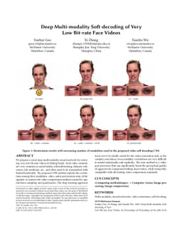 Deep Multi-modality Soft-decoding of Very Low Bit-rate Face Videos