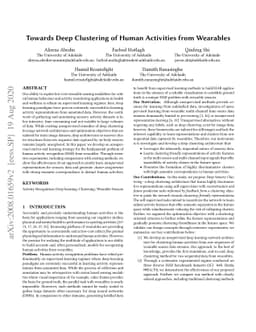 Towards Deep Clustering of Human Activities from Wearables