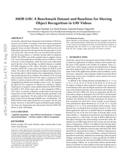 MOR-UAV: A Benchmark Dataset and Baselines for Moving Object Recognition
  in UAV Videos