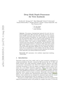 Deep Multi Depth Panoramas for View Synthesis