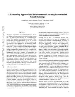 A Relearning Approach to Reinforcement Learning for Control of Smart
  Buildings