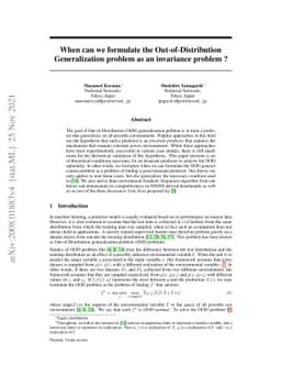 When is invariance useful in an Out-of-Distribution Generalization
  problem ?