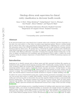 Ontology-driven weak supervision for clinical entity classification in
  electronic health records