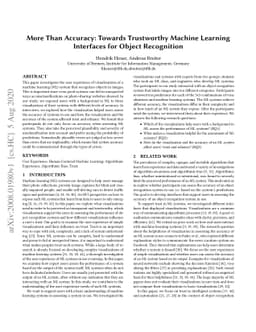 More Than Accuracy: Towards Trustworthy Machine Learning Interfaces for
  Object Recognition