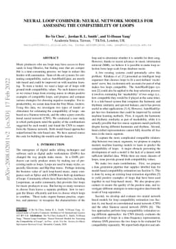 Neural Loop Combiner: Neural Network Models for Assessing the
  Compatibility of Loops