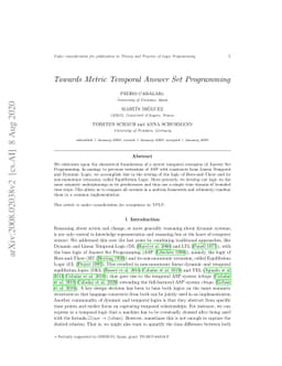 Towards Metric Temporal Answer Set Programming