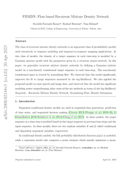 FRMDN: Flow-based Recurrent Mixture Density Network