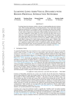 Learning Long-term Visual Dynamics with Region Proposal Interaction
  Networks
