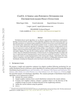 ClipUp: A Simple and Powerful Optimizer for Distribution-based Policy
  Evolution
