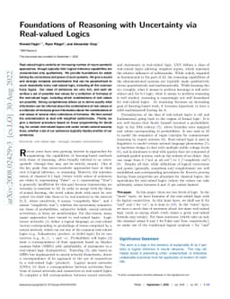 Foundations of Reasoning with Uncertainty via Real-valued Logics