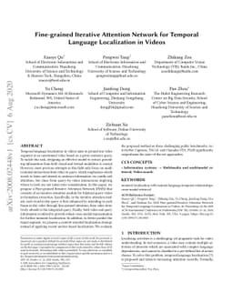 Fine-grained Iterative Attention Network for TemporalLanguage
  Localization in Videos