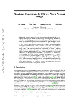 Structured Convolutions for Efficient Neural Network Design