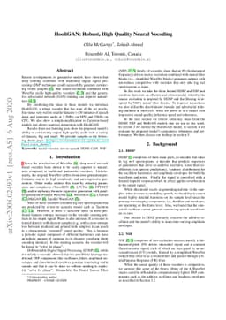 HooliGAN: Robust, High Quality Neural Vocoding