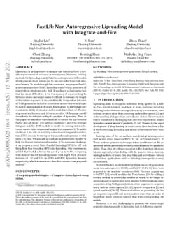 FastLR: Non-Autoregressive Lipreading Model with Integrate-and-Fire