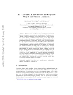IIIT-AR-13K: A New Dataset for Graphical Object Detection in Documents