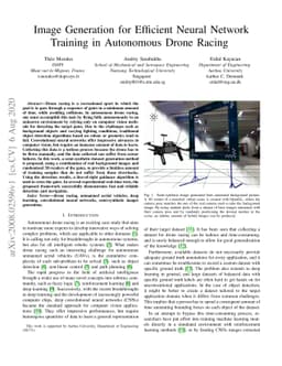 Image Generation for Efficient Neural Network Training in Autonomous
  Drone Racing