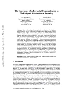 The Emergence of Adversarial Communication in Multi-Agent Reinforcement
  Learning