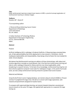 Deep reinforcement learning to detect brain lesions on MRI: a
  proof-of-concept application of reinforcement learning to medical images