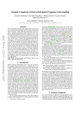 Semantic Complexity in End-to-End Spoken Language Understanding