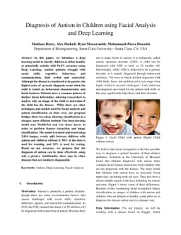 Diagnosis of Autism in Children using Facial Analysis and Deep Learning