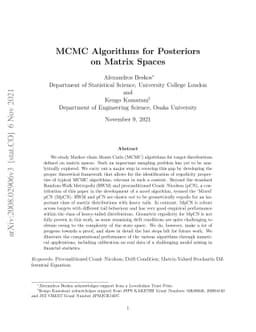 MCMC Algorithms for Posteriors on Matrix Spaces