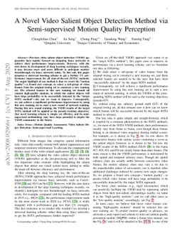 A Novel Video Salient Object Detection Method via Semi-supervised Motion
  Quality Perception