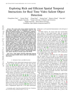 Exploring Rich and Efficient Spatial Temporal Interactions for Real Time
  Video Salient Object Detection