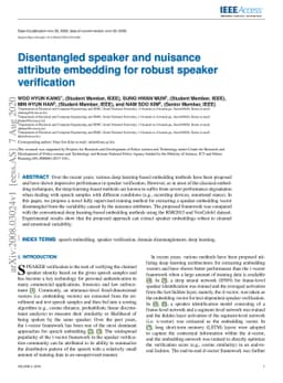Disentangled speaker and nuisance attribute embedding for robust speaker
  verification