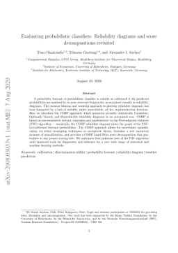 Evaluating probabilistic classifiers: Reliability diagrams and score
  decompositions revisited