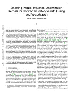 Boosting Parallel Influence-Maximization Kernels for Undirected Networks
  with Fusing and Vectorization