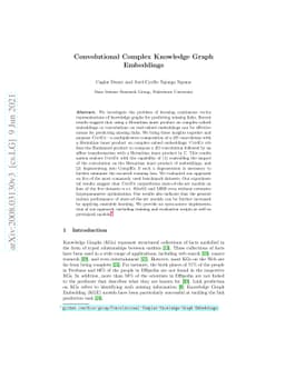 Convolutional Complex Knowledge Graph Embeddings