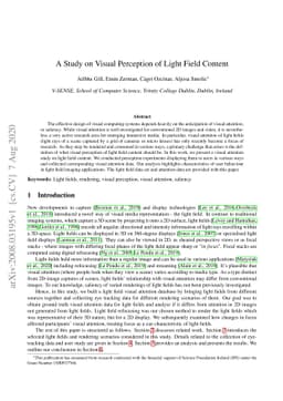 A Study on Visual Perception of Light Field Content