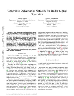 Generative Adversarial Network for Radar Signal Generation