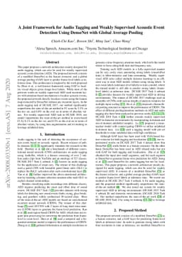 A Joint Framework for Audio Tagging and Weakly Supervised Acoustic Event
  Detection Using DenseNet with Global Average Pooling