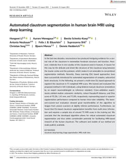 Automated Claustrum Segmentation in Human Brain MRI Using Deep Learning