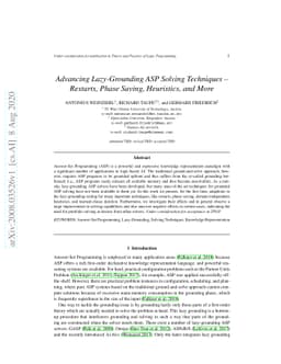 Advancing Lazy-Grounding ASP Solving Techniques -- Restarts, Phase
  Saving, Heuristics, and More