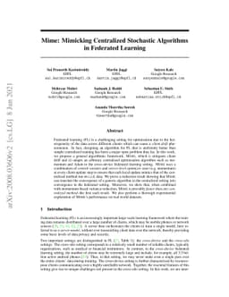 Mime: Mimicking Centralized Stochastic Algorithms in Federated Learning