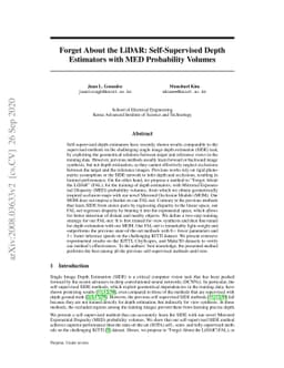 Forget About the LiDAR: Self-Supervised Depth Estimators with MED
  Probability Volumes
