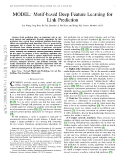 MODEL: Motif-based Deep Feature Learning for Link Prediction