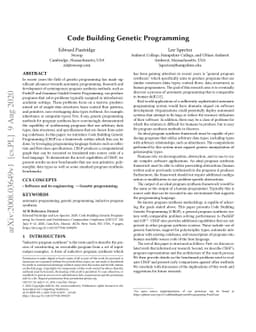 Code Building Genetic Programming