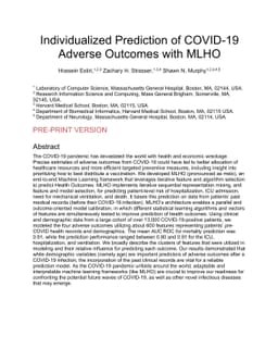 Individualized Prediction of COVID-19 Adverse outcomes with MLHO