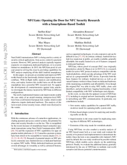 NFCGate: Opening the Door for NFC Security Research with a
  Smartphone-Based Toolkit
