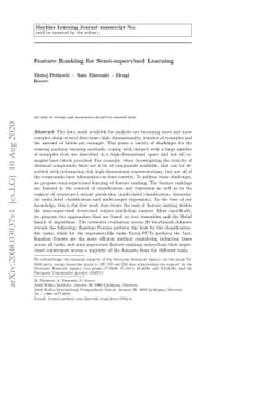 Feature Ranking for Semi-supervised Learning