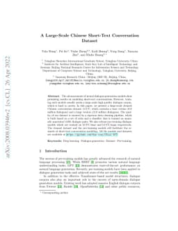 A Large-Scale Chinese Short-Text Conversation Dataset